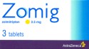 Buy Zomig - zolmitriptan - 2.5mg - 30 Tablets